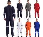 Mono de trabajo unisex de algodón para adultos, con tiras reflectantes, multibolsillos, mono de una pieza, a prueba de polvo XXL azul marino