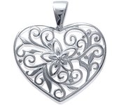 Les Trésors De Lily [E5747] - Pendentif Argent 'Love Filigrane' argenté - 25x20 mm plata