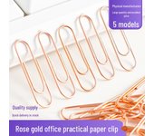 Clips metálicos de oro rosa: material de oficina multifunción y marcapáginas