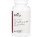 Bariatric Advantage, non-chewable calcium citrate, 600 mg, 180 tablets (200 mg per tablet)