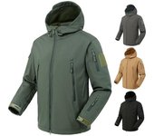 Chaqueta de hombre con capucha, manga larga, color liso, con múltiples bolsillos y cremallera M gris
