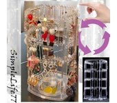 Organizador de joyas y pendientes giratorio de 360 ​​grados, estante de 4 niveles