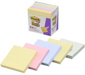 Pastel rayado fuerte 75 x 75 90 hojas x 5 Notas adhesivas Post-it, líneas, cuadrados, colores, mm, libros, 630-5SSAP