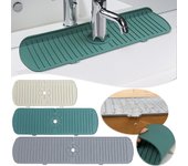 Tapete de silicona para grifo, ondas de agua, grifo de cocina, tapete receptor de agua, almohadilla para salpicaduras de fregadero grande, Protector de encimera para Baño 35cm verde