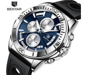 Relojes BENYAR para hombre, reloj de lujo de primera marca, reloj informal de fase para hombre, cronógrafo deportivo resistente al agua de cuarzo