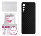 apgo Protective Skin Sticker for the back compatible with LG Velvet 5G, Wrap Film, Foil, Vinyl - Pattern Carbon Black