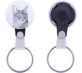 Abyssinian - handmade keychain with a cat portrait, purse charm, product of the Art-Dog brand.