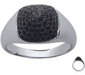 Bague argent 'Sissi' noir argenté (rhodié) - 12x12 mm 52 negro