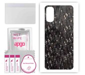 apgo Protective Skin Sticker for the back compatible with Oppo Reno4, Wrap Film, Foil, Vinyl - Pattern Carbon Black Pixel