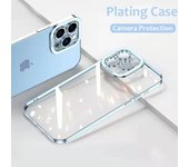 Funda protectora de lente de cámara chapada para iPhone 14 13 Pro Max 12 Mini 11, funda de silicona transparente para iPhone Xs Xr X 7 8 Plus SE2020 6s 6 iPhone 14 Pro Max negro