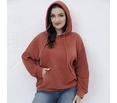 Otoño e Invierno Sudadera con Capucha para Mujer Shake Velvet Tallas Grandes Jersey cálido Top de Manga Larga 1XL
