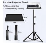Soporte de bandeja para proyector, estante de escritorio de suelo a pared, soporte para computadora portátil, elevador de cabecera, varilla telescópica, trípode en vivo, soporte para trípode para computadora portátil 55-170