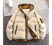 Chaqueta de invierno con capucha para hombre, cálida y resistente al viento, estilo urbano, informal, parka acolchada, abrigos sueltos XXXL negro