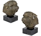 Norfolk Terrier - Dog statue, bust on stone base, sculpture, trophy for dog show by Art-Dog brand marrón