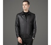 Chaqueta de cuero para hombre, otoño e invierno, nueva chaqueta de cuero con solapa holgada informal de negocios para hombre, chaqueta de hombre de mediana edad 170