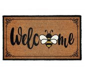 Groundsman Welcome Bee - Tapete para puerta 40cm x marrón/negro