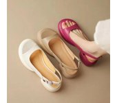 Sandalias Casuales de Plataforma de Cuero PU para Mujer Nuevas Sandalias Romanas de Mujer de Tacón Bajo con Punta Abierta para Playa 40 rojo rosa