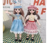 Mini muñeca articulada móvil de 15CM para niñas, juguete 3D con ojos grandes, trajes completos de princesa, colección de vestidos, regalo para niños B