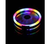 Ventilador RGB para radiador de computadora, ventilador de enfriamiento de caja RGB de 12 cm, enfriador de caja, ventilador de enfriamiento silencioso con 3 fans