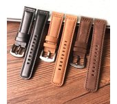 Correa de reloj Retro de cuero, 22mm, negro, claro, marrón oscuro, Vintage, para Huawei GT, Seiko, Samsung Galaxy, Tudor 22mm