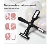Imán de uñas con forma de ojo de gato para manicura casera, barra magnética multifuncional con forma de cruz, tira larga, herramientas para decoración de uñas, juego de herramientas con imán fuerte para uñas color rosa