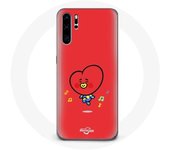 Coque pour Huawei P30 Pro BTS Bangtan Garçons BT21 TATA V Fond Rouge