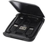 Cable de carga modular de plástico reciclado Savvy con soporte para teléfono One Size blanco