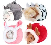 Jaula para hámster, cama suave y cálida, hamaca para ratas, casa de invierno para cerdos y ardillas, nido de terciopelo, cama cálida para dormir, artículos para mascotas pequeñas 12CMx10CMx9CM gris