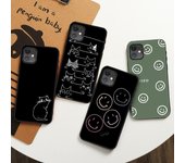 Linda cara sonriente y gato Funda de teléfono de TPU suave para IPhone Xiaomi Redmi Note 9S Samsung Galaxy A11 A21 A50 S20 S21 Plus Huawei Funda con patrón lindo Vivo Y95