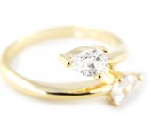 Anillo 'Fusion' chapado en oro blanco 56 blanco