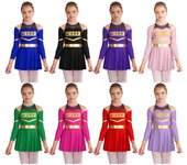 Disfraz de patinaje artístico para niñas, gimnasia, jazz moderno, ballet, ropa de baile, Pathwork, uniforme de animadoras para reuniones deportivas escolares 11-12 Years negro
