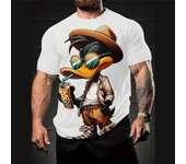 Camiseta divertida de dibujos animados para hombre, estampado 3D, manga corta, microelástica, transpirable, ropa de calle, camisetas informales de verano de gran tamaño, ropa para hombre XL