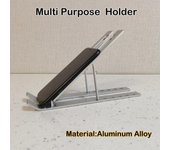 Soporte multiusos de aleación de aluminio para portátil, plegable, ajustable, para teléfono móvil y tableta negro