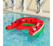 Silla flotante inflable para piscina con portavasos, reposabrazos, silla flotante para piscina estable en forma de U, piscina portátil antivuelco rojo