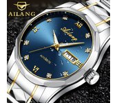 AILANG Reloj mecánico para hombre con cinturón de acero obstinado, reloj mecánico completamente automático, resistente al agua