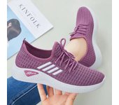 Zapatos de mujer transpirables para correr, caminar, volar, zapatos de malla tejida, zapatos deportivos casuales de primavera y verano 36 negro