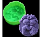 Molde de silicona para jabón de boda con ángeles para niños y niñas, beso de amantes, decoración de tartas de Chocolate, seifenformen de silicona