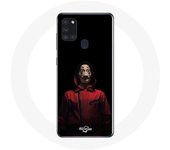 Coque Samsung Galaxy A21S La casa de papel Masque Fond Noir