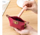 Mini billetera Zero exquisita, ligera y moderna, bolso para guardar lápices labiales, auriculares y monedas, portátil, para mujer negro