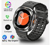 Reloj inteligente para hombre y mujer Watch 7 Ultra, con GPS, esfera IA, HD AMOLED, llamadas de voz, NFC, deportivo, resistente al agua negro