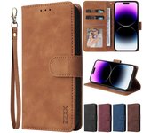 Cartera con ranura para tarjeta Funda de cuero con tapa magnética para Xiaomi Redmi 12C Note 12 11 Poco X5 Pro 12T 11T Samsung Galaxy S23 Ultra S22 A34 A54 iPhone 14 13 Samsung S23 rojo vino