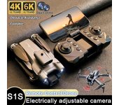 Nuevo S1S RC Drone profesional 4/6K Cámara Dual de HD evitación de obstáculos WIFI FPV flujo óptico sin escobillas Mini Quadcopter plegable Black-Dual4K-Bag-1B negro