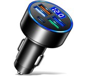 Cargador del teléfono del coche del cargador del coche de Podofo 4ports 15.5W para la exhibición llevada móvil 3.1A car charger negro