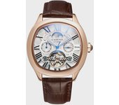 Reloj automático CASENO Star Tourbillon: Fase lunar, mes y fecha, resistente al agua hasta 100 m
