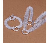 Fina pulsera de corazón con cadena de borlas de plata s925/collar bohemio para mujer, conjuntos de joyería de boda, regalos originales de diseñador