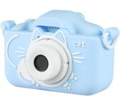 Mini cámara digital Andoer X8 para niños, cámara de vídeo de 1080P, lente dual de 20 MP, pantalla IPS de 2,0 pulgadas con tarjeta de memoria de 32 GB azul