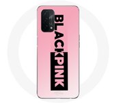 Coque pour Oppo A74 5G Blackpink Groupe de K-pop Logo Noir Rose Fond Rose