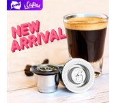 [i Cafilas][NESC03] Filtro de cápsula de café reutilizable de acero inoxidable Crema Maker Tazas Pods Base de manipulación para Nespresso Inissia,Essenza,Philips LOR Barista 1 Capsule plata