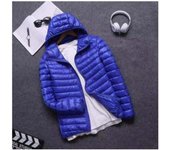 Chaqueta de plumón ligera de otoño e invierno de marca para hombre, chaqueta de plumón corta con capucha, grande, ultrafina, ligera, para jóvenes M