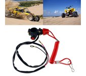 Para ATV, motocicletas, motos de cross, motos de cross, motores fueraborda, cortacésped, interruptor de parada de emergencia del motor con cordón de sujeción